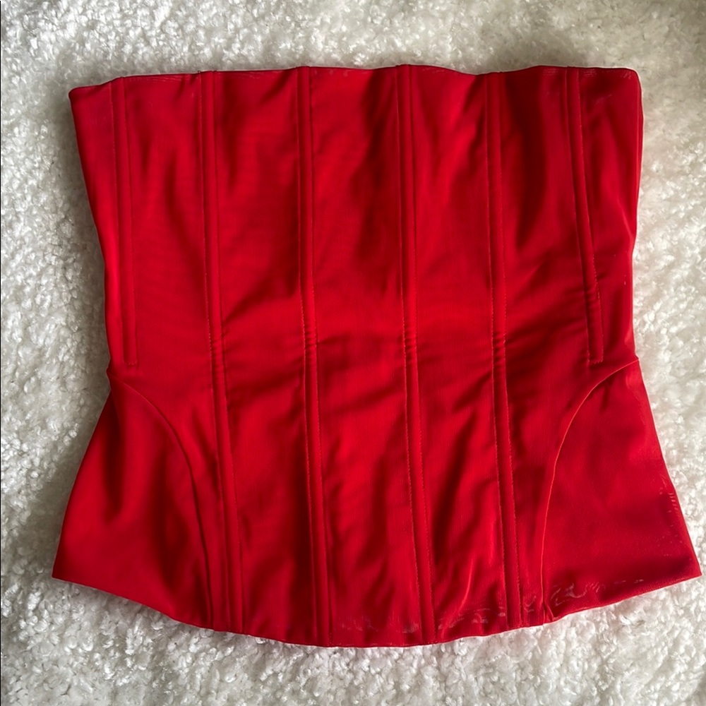 Miaou Vibrant Red Corset Top